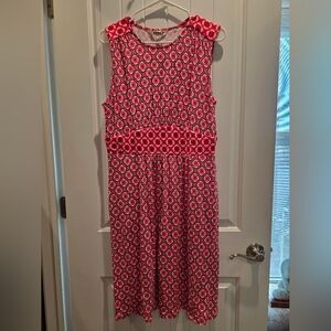 Boden Pink and Red Patterned Casual Dress - Size 10, New With Tags
